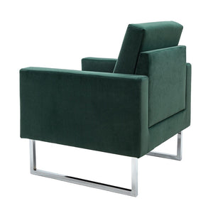 Elastus Modern Comfy Velvet Club Chair with Chic Metal Legs