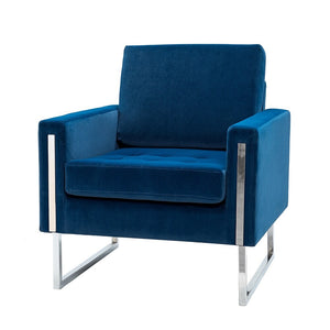 Elastus Modern Comfy Velvet Club Chair with Chic Metal Legs