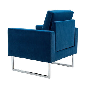 Elastus Modern Comfy Velvet Club Chair with Chic Metal Legs