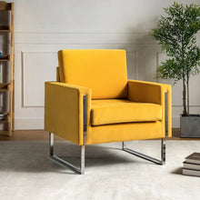 Elastus Modern Comfy Velvet Club Chair with Chic Metal Legs