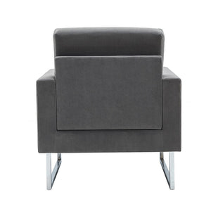 Elastus Modern Comfy Velvet Club Chair with Chic Metal Legs