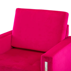 Elastus Modern Comfy Velvet Club Chair with Chic Metal Legs