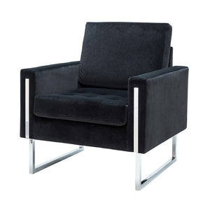 Elastus Modern Comfy Velvet Club Chair with Chic Metal Legs