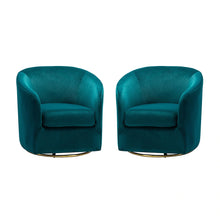 Eleuterio Modern Upholstered Swivel Accent Barrel Chair with Metal Base Set of 2