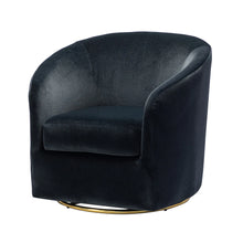 Eleuterio Modern Velvet Curved Swivel Accent Barrel Chair with Metal Base