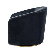 Eleuterio Modern Velvet Curved Swivel Accent Barrel Chair with Metal Base