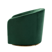 Eleuterio Modern Velvet Curved Swivel Accent Barrel Chair with Metal Base