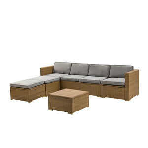 Estado Modern Rattan 6-Person Outdoor Conversation Sets with Cushions