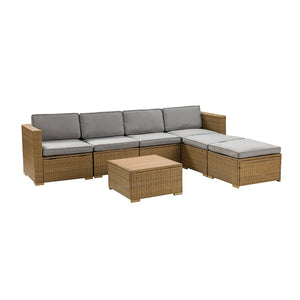 Estado Modern Rattan 6-Person Outdoor Conversation Sets with Cushions