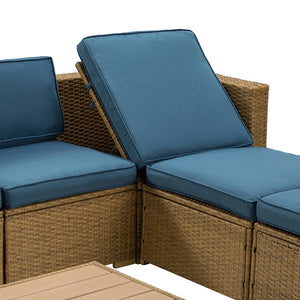 Estado Modern Rattan 6-Person Outdoor Conversation Sets with Cushions