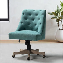 Estelle Swivel Tufted Task Modern Office Chair with Wood Base