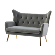 Eusebio Upholstered 50" Modern Curved Wingback Loveseat with Tufted Back