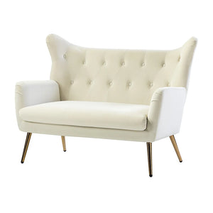 Eusebio Upholstered 50" Modern Curved Wingback Loveseat with Tufted Back