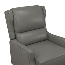 Florens 30.2" Wide Mid-Century Modern Genuine Leather Recliner with Solid Wood Legs Set of 2