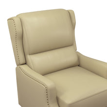 Florens 30.2" Wide Mid-Century Modern Genuine Leather Recliner with Solid Wood Legs Set of 2
