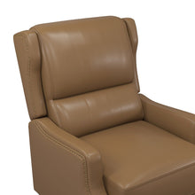 Florens 30.2" Wide Mid-Century Modern Genuine Leather Recliner with Solid Wood Legs