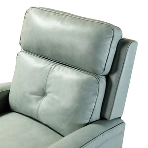 Gaspar Mid-Century Modern Genuine Leather Pushback Recliner with Wood legs Set of 2