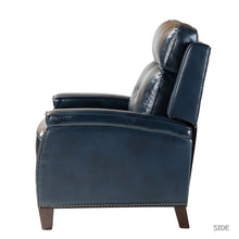 Gaspar Mid-Century Modern Genuine Leather Pushback Recliner with Wood legs Set of 2