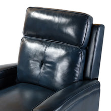 Gaspar Mid-Century Modern Genuine Leather Pushback Recliner with Wood legs Set of 2