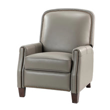 Gladis Modern Retro Genuine Leather Recliner with Nailhead Trim