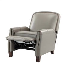 Gladis Modern Retro Genuine Leather Recliner with Nailhead Trim