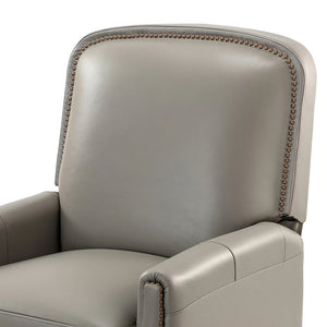 Gladis Modern Retro Genuine Leather Recliner with Nailhead Trim