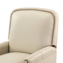 Gladis Modern Retro Genuine Leather Recliner with Nailhead Trim