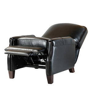 Gladis Modern Retro Genuine Leather Recliner with Nailhead Trim