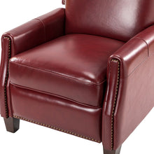 Gladis Modern Retro Genuine Leather Recliner with Nailhead Trim