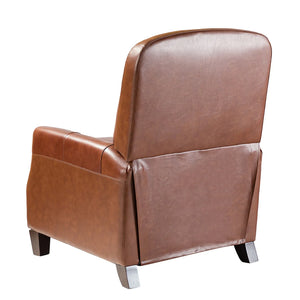 Gladis Modern Retro Genuine Leather Recliner with Nailhead Trim