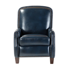 Gladis Modern Retro Genuine Leather Recliner with Nailhead Trim