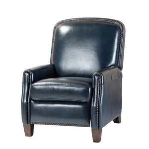 Gladis Modern Retro Genuine Leather Recliner with Nailhead Trim