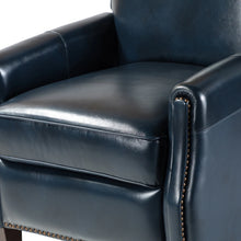 Gladis Modern Retro Genuine Leather Recliner with Nailhead Trim