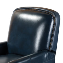 Gladis Modern Retro Genuine Leather Recliner with Nailhead Trim