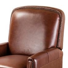 Gladis Modern Retro Genuine Leather Recliner with Nailhead Trim