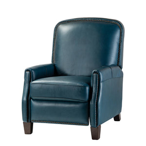 Gladis Modern Retro Genuine Leather Recliner with Nailhead Trim