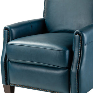 Gladis Modern Retro Genuine Leather Recliner with Nailhead Trim