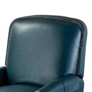 Gladis Modern Retro Genuine Leather Recliner with Nailhead Trim