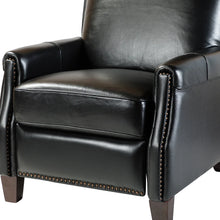 Gladis Modern Retro Genuine Leather Recliner with Nailhead Trim