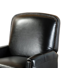 Gladis Modern Retro Genuine Leather Recliner with Nailhead Trim