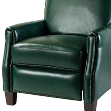 Gladis Modern Retro Genuine Leather Recliner with Nailhead Trim