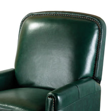 Gladis Modern Retro Genuine Leather Recliner with Nailhead Trim