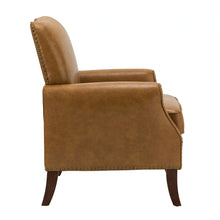 Bernhard Mid-Century Modern Leather Armchair with Nailhead Trim Design