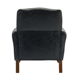 Bernhard Mid-Century Modern Leather Armchair with Nailhead Trim Design