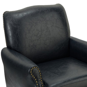 Bernhard Mid-Century Modern Leather Armchair with Nailhead Trim Design