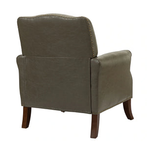 Bernhard Mid-Century Modern Leather Armchair with Nailhead Trim Design