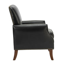 Bernhard Mid-Century Modern Leather Armchair with Nailhead Trim Design