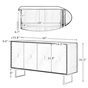 Herman Modern Multifunctional Sideboard with 2 Shelves