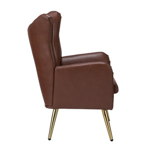 Joseph Modern Leather Wingback Armchair with Pull-button Design Set of 2