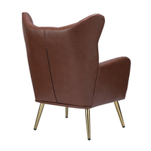 Joseph Modern Leather Wingback Armchair with Pull-button Design Set of 2